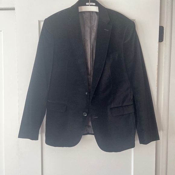 Bar III Velvet Slim Fit Suit Jacket/Blazer 40S Tiger Lining - Picture 1 of 4